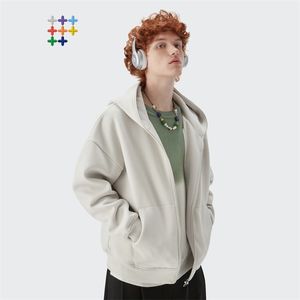 Mens Hoodies Sweatshirts Enflasyon Büyük boy fermuarlı hoodies erkekler temel sade kapüşonlu sweatshirts kadın kış kalın sıcak polar fermuar kapüşonlu unisex 220906