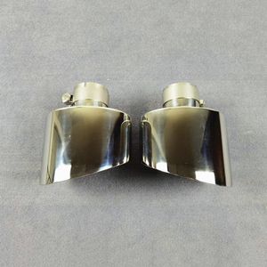 Car Exhaust Pipe Muffler Tip For A3 Change RS3 /A4 to RS4 Black/Silver 304 Stainless Steel Rear Tailpipe Nozzles Exhausts System Auto Parts