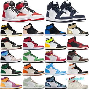 High Shoes Man Woman 1s Heritage Lucky Pine Green Gold Yellow Toe Light Fusion Red Pollen 1 Crimmson tint