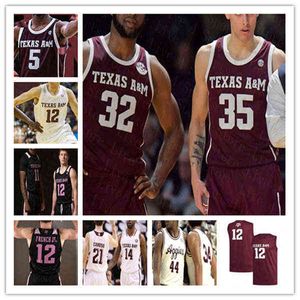 Indossa la maglia da basket Custom College Texas AM Aggies Alex Caruso Emanuel Miller Kevin Marfo Hayden Hefner Savion Flagg Jonathan Aku Gordo