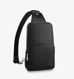 Bolsa Avenue Sling Masculina Crossbody Masculina Casual Ombro Esportivo Couro Genuíno Pacote de Peito Masculino Bolsa Mensageiro de Luxo Real Taiga