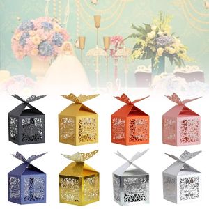 Presentförpackning 100st Butterfly Eid Ramadan Mubarak Decoration Paper Hollow Cut Candy Chocolate Box Islamic Muslim Party Festival Supplies