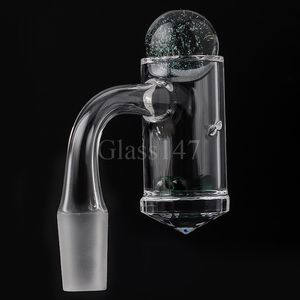 DHL Full Weld Smoking Nails Faceted Quartz Banger Beveled Edge With 2pcs Tourbillon Air Holes for Glass Dab Rigs Water Pipes Bong
