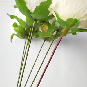 Faux Floral Greenery Iron Fore Flower Haste Simulação Fazer acessórios Diy Handmade de papel handmado haste multicolor J220906