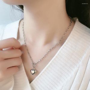 Choker Vintage Handmade Thai Silver Color Heart Thick Pendant Chain Necklace For Woomen Girl Party Jewelry Wholesale Fashion Accessory