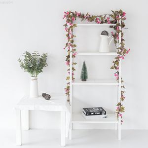 Faux blommor grönare konstgjord rosen silke liten blomma krans för bröllop hem dekoration falsk blomsträng båg pelare dörr juldekor vinrankan j220906