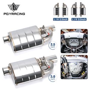 Stainless Steel Single Exhaust Muffler 2.5 inch 3inch 3.5" Slant Outlet Tip Inlet Weld On w  different sounds Dump Valve Exhaust Cutout PQY-EMP98 99