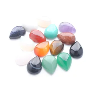 Natural Gemstones Teardrop 13x18mm Cabochon No Hole Loose Beads for DIY Jewelry Making Earrings Bracelets Necklace Rings Accessories BU332