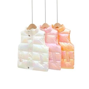 Weistcoat Children's Down Cotton Stest Autumn Winter Boys Girls Warm Whare Weistcoat Kids Gilet Fille Coats 2-12 Sene