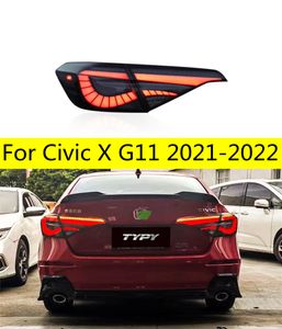 Fordonstillbehör baklampa för Honda Civic LED TAILLight 2021-2022 Civic X G11 Bakre dimbromsbromssignal