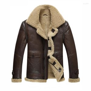 Giacche da uomo Inverno Moda uomo Casual Pelliccia di pecora Pelle di pecora Vera pelle Fodera in lana Cappotto Giacca da motociclista