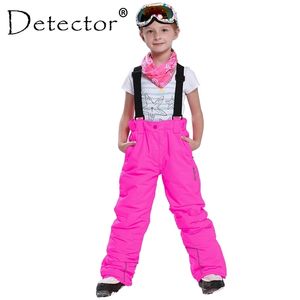 Skiing Pants Detector Winter Girls Windproof Overall Tracksuits for Children Waterproof Warm Kids Boys Snow Trousers 220906