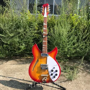 i lager 12-str￤ng Cherry Sunburst Rickenback Electric Guitar Half Hollow Body Roger Limited Edition 12-str￤ng Ricken Guitarra