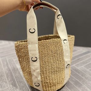 Kvinnliga korgstrandsäckar Handväska Straw Tote Bucket Bag Axelväskor Designers Womens Handväskor Luxurys Designers Väskor Totes Pures B2105173L