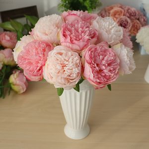 Faux Floral Greenery 1Pc Artificial Flowers Silk Camellia Peony Mini Flower Wedding Bouquet Hydrangea For Home Party Decoration Indoor J220906