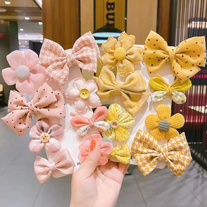 H￥rtillbeh￶r 8st/Lot Children's Bow Hairpin Cute Baby Girl Princess Headdress Sweet Headband Hair Clips Barrettes 20220906 E3