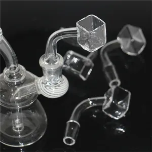 Rökning Sugar Cube Quartz Banger Nail Clear Joint Square 14mm 10mm Man Glass Nectar