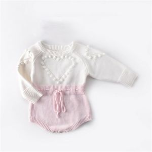 Rompers 0-24m Autumn Winter spädbarn barn barnflicka stickad kläder romper jumpsuit kläder 220905