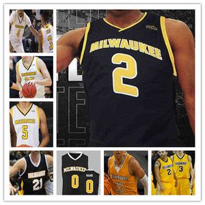 Bär anpassade college basket Milwaukee UWM -tröjor Moses Bol Samba Kane DeAndre Gholston Patrick Baldwin Jr. Donovan Newby Josh Thomas Jo