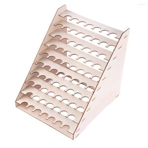 Haken Holz Organizer Tattoo Farbe Flaschen Display Rack Pinsel Halter Stehen Epoxy Microblading Lagerung Modell Werkzeug #1