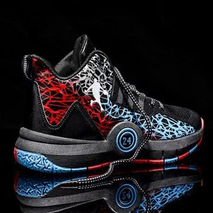 Breathable Combat Basketball Shoes Rainbow Design Sneakers Spike High Cut Shoes For Men's