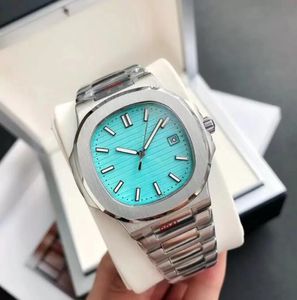 Relógios automáticos masculinos de luxo de luxo para homens ou mulheres 5711 Série Light Blue Dial Ice Out Montre de Luxe Orologio Relloj Fashion AAA Wristwatch