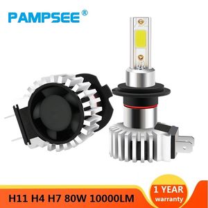 2PCS 60W 12000LM Светодиодные лампы автомобилей H11 9006 HB4 9005 HB3 H4 H7 H8 H9 H1 Mini Mini Furlight Комплект для высокой/лучевой лампы тумана