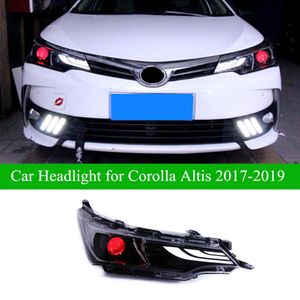 LED Daytime Running Head Light för Toyota Corolla Headlight 2017-2019 Altis Turn Signal Dual Beam Car Lamps