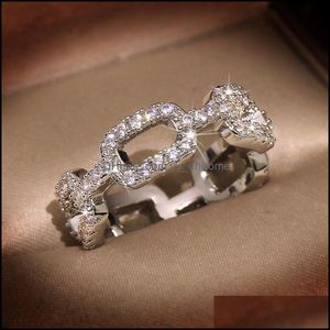 Обручальные кольца Hop Hip Vintage Fashion Jewelry 925 Sier Cross Ring Pave White Sapphire Cz Diamond Женщины свадебные пальцы кольца yydhhome dhmbc