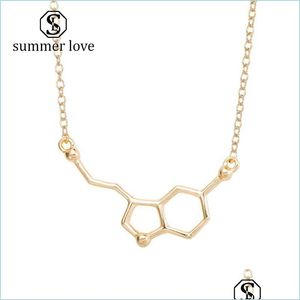 Colares de pingente Design exclusivo Chemical Molece Chain Pingente Colar para Mulheres Professor de Ciências Química Grad Vipjewel DHC6G