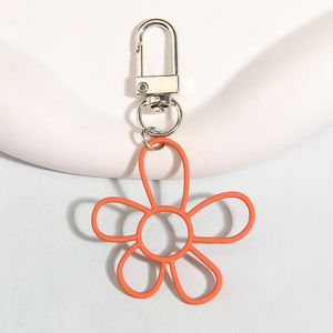 New Fresh Color Keychain Spray Paint Small Flower Key chain Bag Earphone Pendant Girlfriend Key Ring