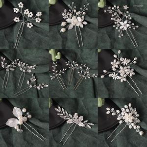 Clip per capelli più design Design Silver Color Pearls Pins Crystal Tiaras Accessori per matrimoni Bridal Women Women Jewelry