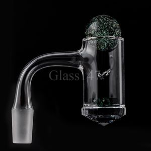 Full Weld Smoking Nails Faceted Quartz Banger Beveled Edge With 2pcs Spinning Air Holes for Glass Dab Rigs Water Pipes Bong