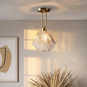 Lâmpadas pendentes Lâmpada LED nórdica Lâmpada Diamante A iluminação da cozinha ilha de cozinha moderna decoração de sala de estar pendurada no corredor luzes de ouro