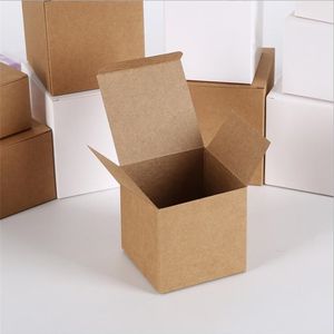 Embrulho de presente 100pcs caixa de papel marrom kraft para embalagem caixa de embalagem artesanal Pacote pequeno pacote de brindes Party Craft Gift Boxes 220906