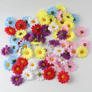 Faux Floral Greenery 50Pcs Gerbera Sunflower Silk Cloth Simulation Flower Small Chrysant Wreath Diy Wreath Material Flower Decoration J220906