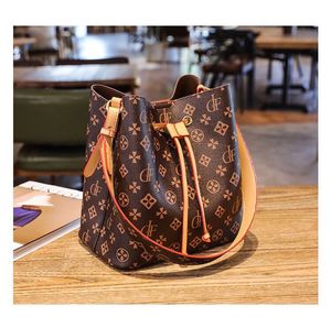 Bayanlar Omuz Çantaları Neonoe Drawstring Buck Bag Moda Mektup Desen Çantaları Tasarımcı Sırt Çantası #40515