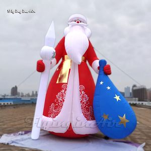 Outdoor Giant Inflatable Christmas Santa Claus Replica Balloon With A Gift Bag For Xmas Decoration