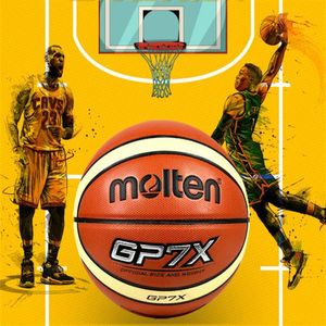 Wholesale molten basketball ball resale online - Official Molten GP7X PU Leather Basketball indoor outdoor standard basketball Ball Size match Training ball236o