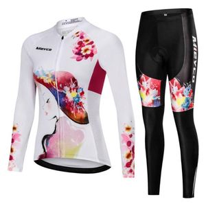 Wholesale reflective bicycle long sleeve jersey for sale - Group buy Female Bicycle Clothing Set Reflective Long Sleeve Womens Cycling Jersey Mtb Bike Riding Suit Blike Clothes Girl Sport Wear2029