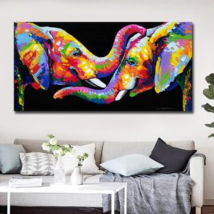 Quadro su tela Elefante Cuadros Arte della parete per soggiorno Immagini di animali astratti Poster Poster vintage e stampe Decorazione domestica Pittura