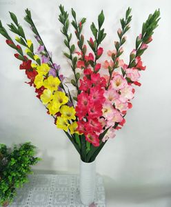 Faux blommig grönare simulering blommor gladiolas artificiell växt falsk bröllop vardagsrum hem dekoration rekvisita j220906