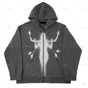 Męskie bluzy bluzy Wysokiej jakości Men Hip Hop Bluza z kapturem z kapturem Streetwear HARAJUKU PULLOVER Hoodie Winter Autumn Hoodie Casual Zipup Jacket 220906