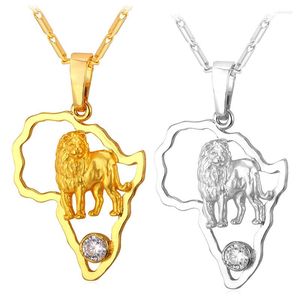 Pendant Necklaces Kpop Hip Hope Lion With Crystal Zirconia Necklace Women Men Gold/Silver Color Pendent Jewelry P164