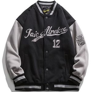 Мужские куртки осенние японская вышивка бейсбольная куртка хип -хоп Хараджуку Уличная одежда.