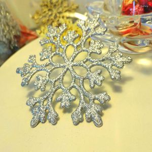 Christmas Decorations 6pcs/3pcs Plastic Glitter Snowflakes Crafts Tree Pendant Home Ornament Festival Party