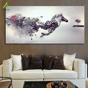 Running Horse Canvas Målning Ywdecor Personliga kreativa HD -tryck på duk affisch väggkonst bild vardagsrum hem dekor