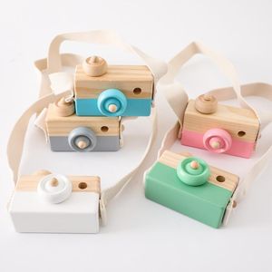 لعبة Wooden Baby Toys Fashion Camera Pendant Montessori Toys for Children Wooden DIY تقدم هدية التمريض كتلة طفل