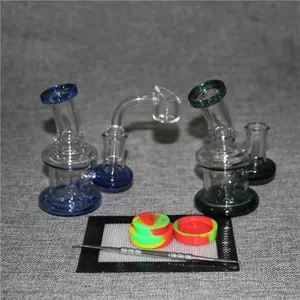 narghilè Bong in vetro spesso Olio inebriante Mini Vapor Dab Rig Tubi d'acqua Base 5 pollici 14mm Strumenti dabber congiunti