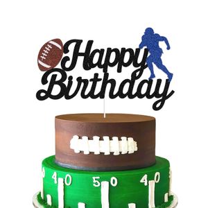 Other Festive Party Supplies L Football Cake Topper Happy Birthday For / Sport Theme Decoration Black Glitter Drop Delive Sports2010 Amrb2